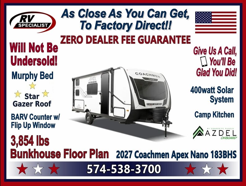 2027 Coachmen Apex Nano 183BH   - Photo 1 - Goshen, IN 46526