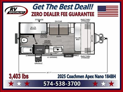 2025 Coachmen Apex Nano 184BH  