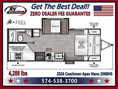 2026 Coachmen Apex Nano 208BHS - Photo 2 - Goshen, IN 46526