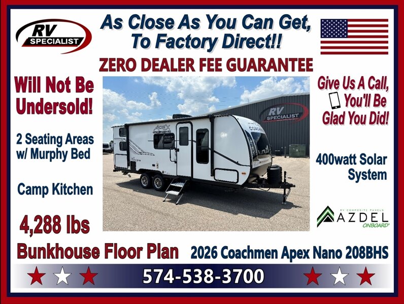 2026 Coachmen Apex Nano 208BHS   - Photo 1 - Goshen, IN 46526