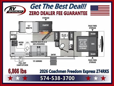 2026 Coachmen Freedom Express Ultra Lite 274RKS   - Photo 2 - Goshen, IN 46526