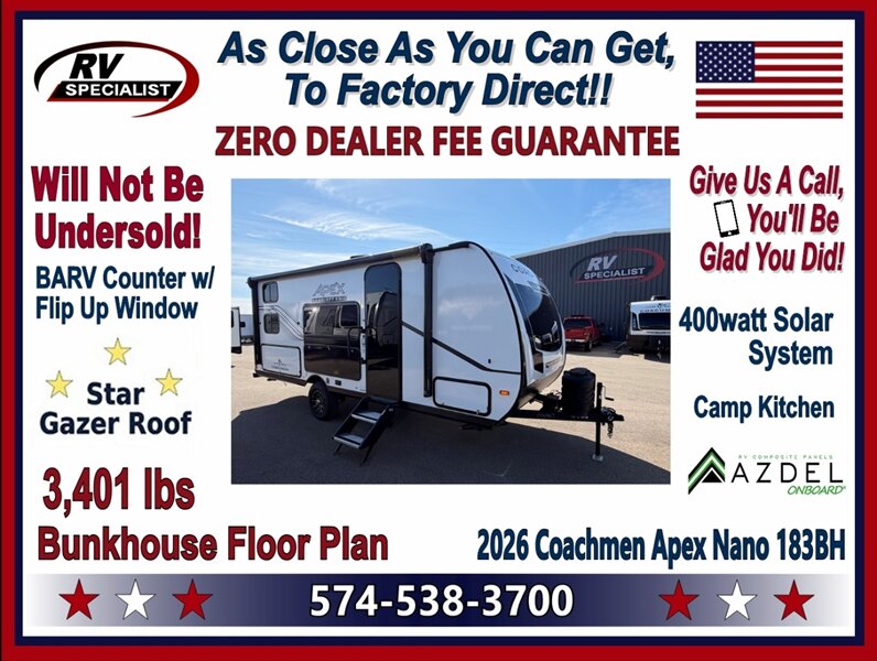 2026 Coachmen Apex Nano 183BH  