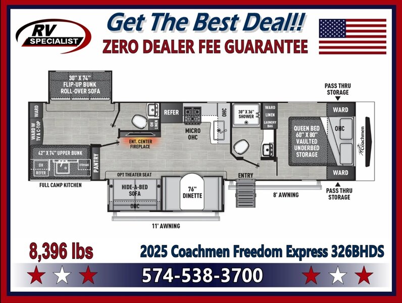 2025 Coachmen Freedom Express Ultra Lite 326BHDS - Photo 2 - Goshen, IN 46526