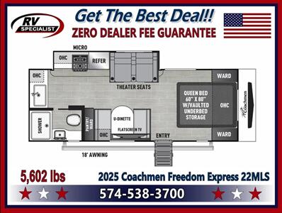 2025 Coachmen Freedom Express Ultra Lite 22MLS   - Photo 2 - Goshen, IN 46526