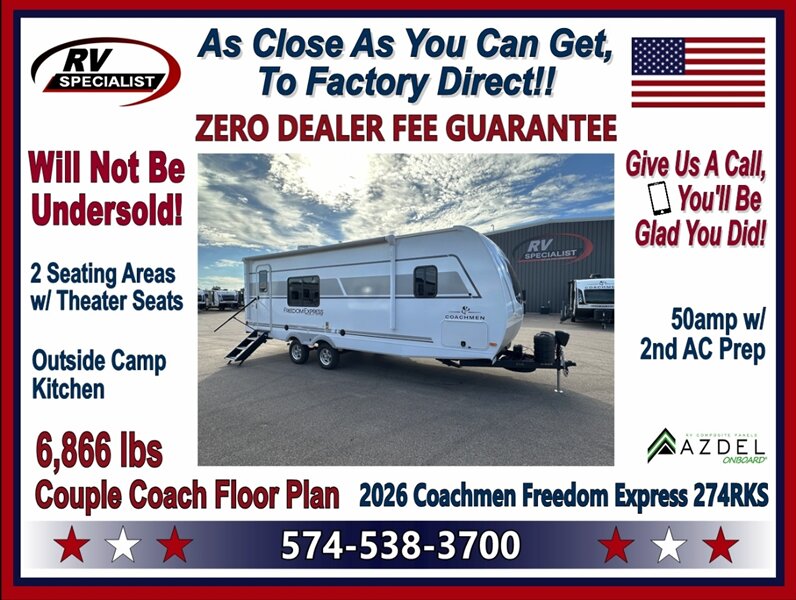 2026 Coachmen Freedom Express Ultra Lite 274RKS   - Photo 1 - Goshen, IN 46526