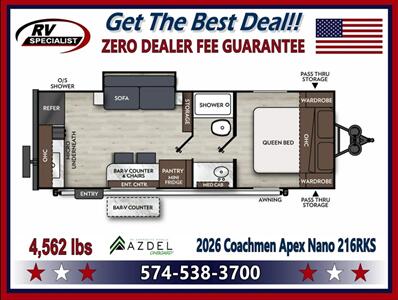 2026 Coachmen Apex Nano 216RKS   - Photo 1 - Goshen, IN 46526