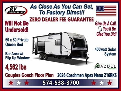 2026 Coachmen Apex Nano 216RKS - Photo 1 - Goshen, IN 46526