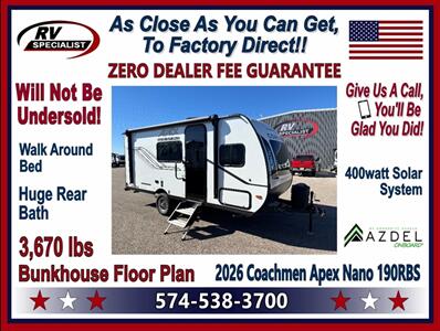 2026 Coachmen Apex Nano 190RBS - Photo 1 - Goshen, IN 46526