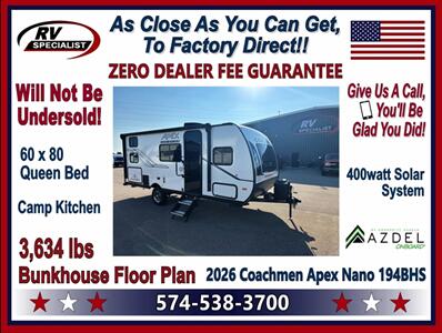 2026 Coachmen Apex Nano 194BHS   - Photo 1 - Goshen, IN 46526