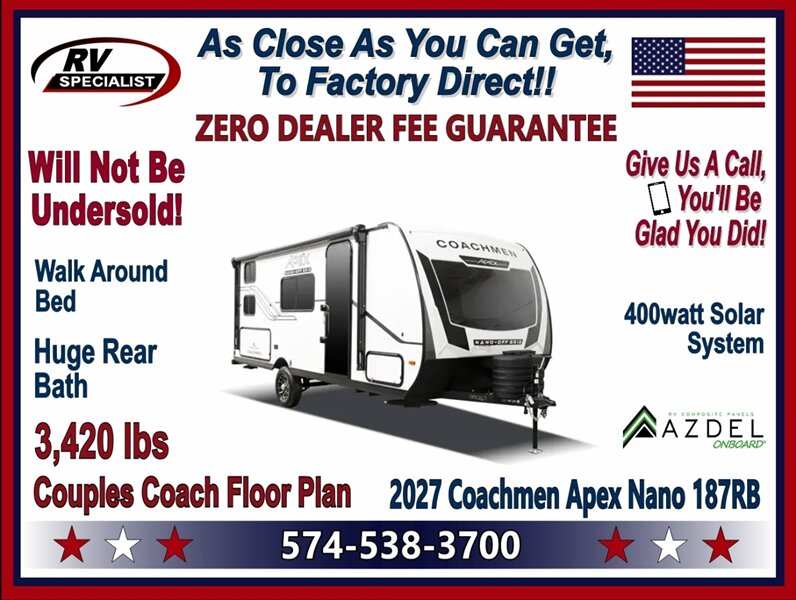 2027 Coachmen Apex Nano 187RB   - Photo 1 - Goshen, IN 46526