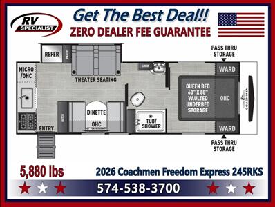 2026 Coachmen Freedom Express Ultra Lite 245RKS   - Photo 2 - Goshen, IN 46526