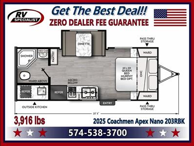 2025 Coachmen Apex Nano 203RBK   - Photo 2 - Goshen, IN 46526