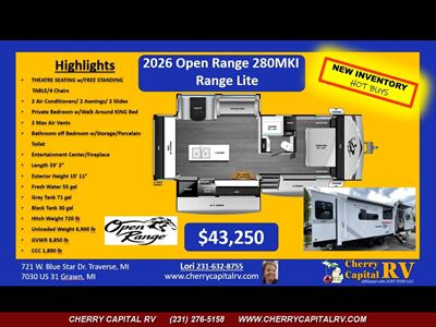 2026 HIGHLAND RIDGE OPEN RANGE 280MKI RANGE LITE - Photo 5 - Grawn, MI 49637