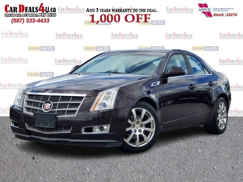 Black Cherry 2009 Cadillac CTS 3.6L AWD Sedan All-Wheel Drive 6-Speed Automatic