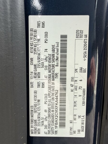 2015 Ford Transit 350 XL - Photo 40 - Nashville, TN 37210