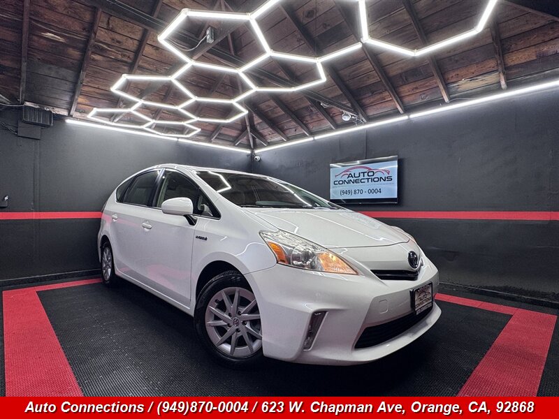 Super White 2014 Toyota Prius v Wagon Front-Wheel Drive Automatic