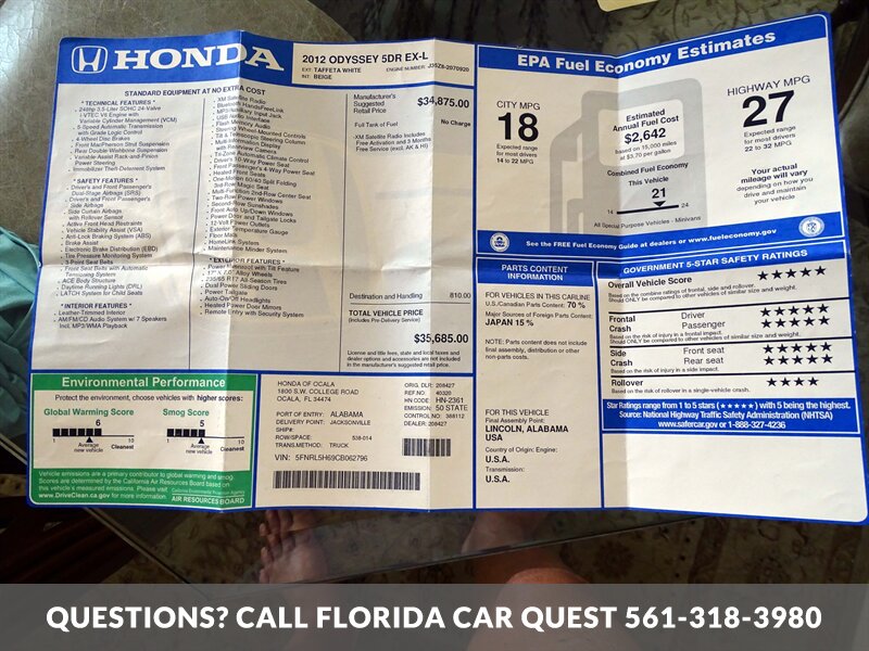 2012 Honda Odyssey EX-L - Photo 59 - West Palm Beach, FL 33411