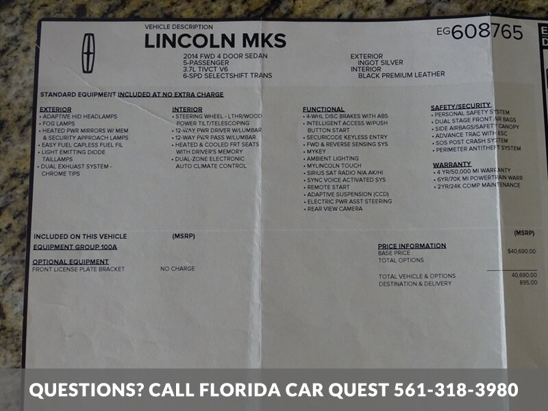 2014 Lincoln MKS   - Photo 55 - West Palm Beach, FL 33411