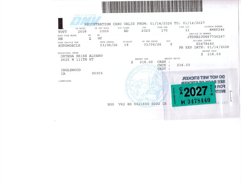 2008 Toyota Prius SOLD JUAN DIEGO 09/16/24   - Photo 1 - Lakewood, CA 90715