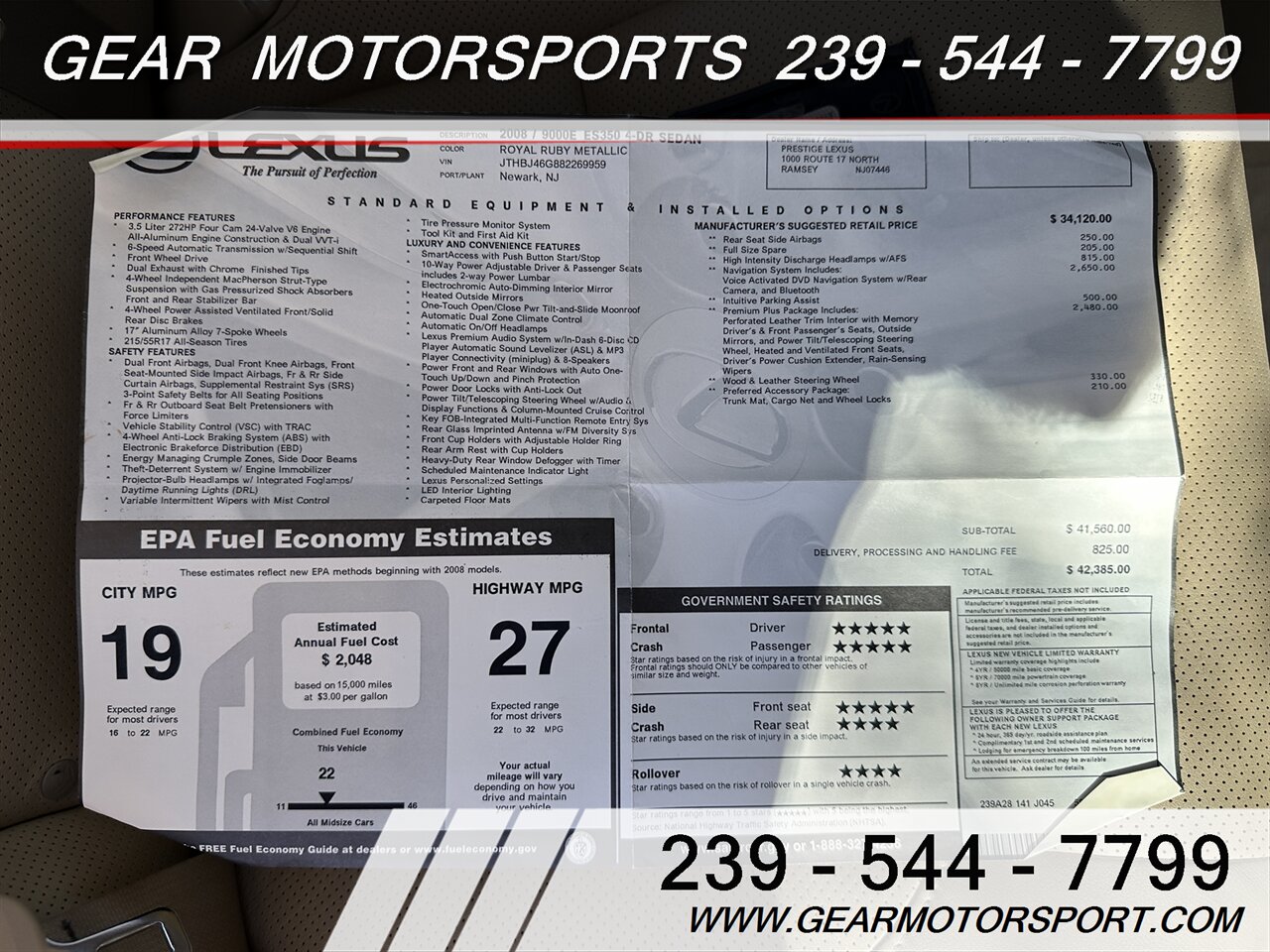 2008 Lexus ES 350 PREMIUM - Photo 10 - Estero, FL 33928