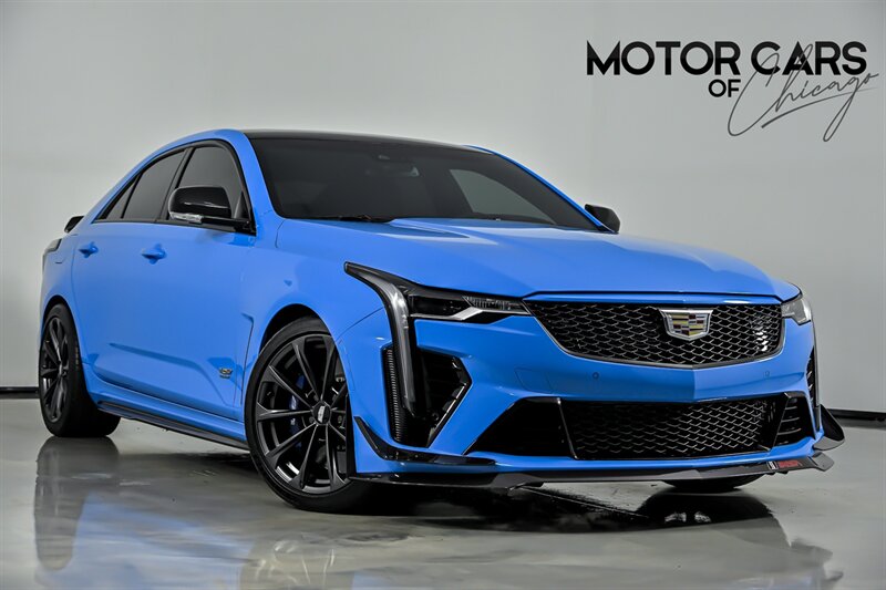 Electric Blue 2023 Cadillac CT4-V Blackwing Sedan Rear-Wheel Drive Automatic