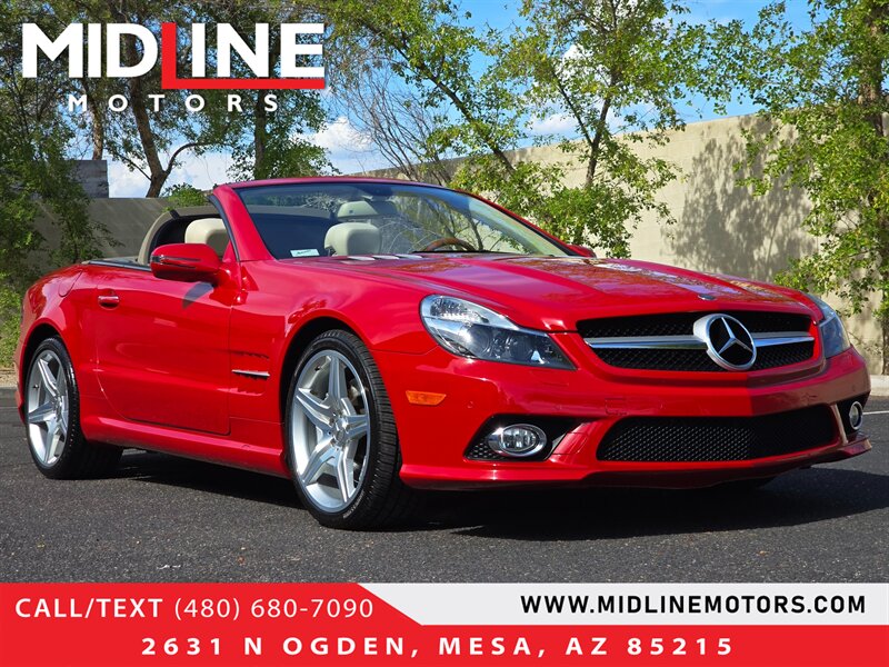 Mars Red 2009 Mercedes-Benz SL-Class Convertible Rear-Wheel Drive Automatic