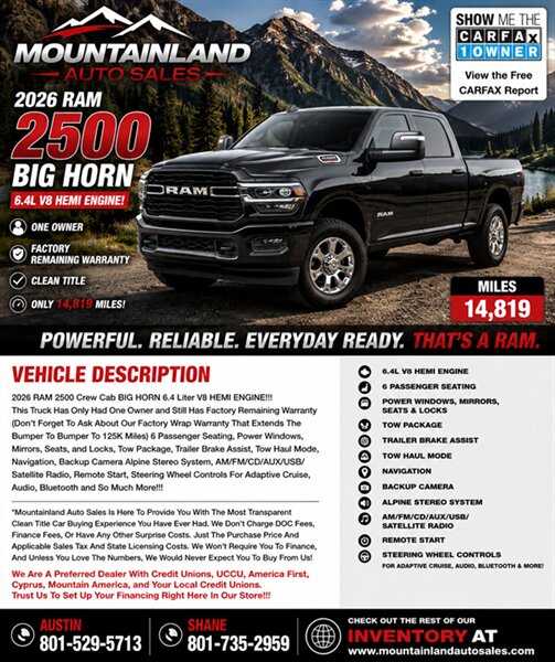 2026 RAM 2500 Big Horn  