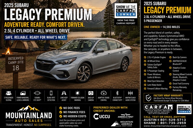 2025 Subaru Legacy Premium   - Photo 1 - Heber City, UT 84032