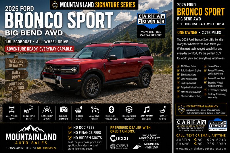 2025 Ford Bronco Sport Big Bend   - Photo 1 - Heber City, UT 84032