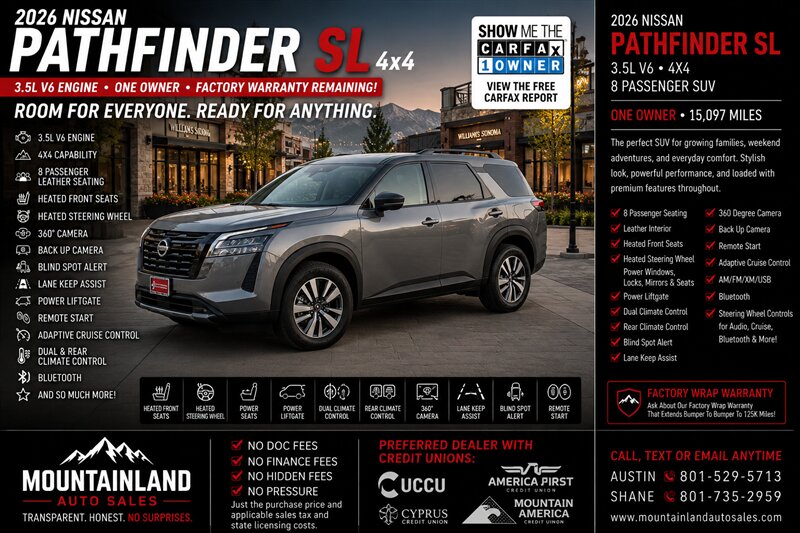 2026 Nissan Pathfinder SL   - Photo 1 - Heber City, UT 84032