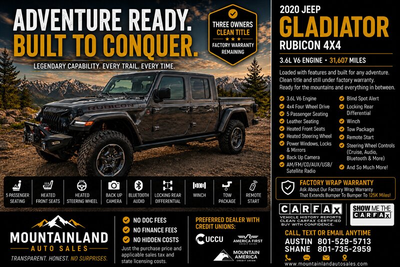 2020 Jeep Gladiator Rubicon   - Photo 1 - Heber City, UT 84032
