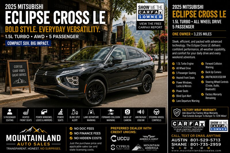 2025 Mitsubishi Eclipse Cross LE   - Photo 1 - Heber City, UT 84032
