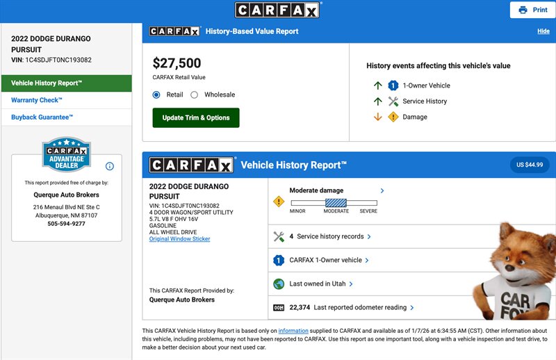 2022 Dodge Durango Pursuit  