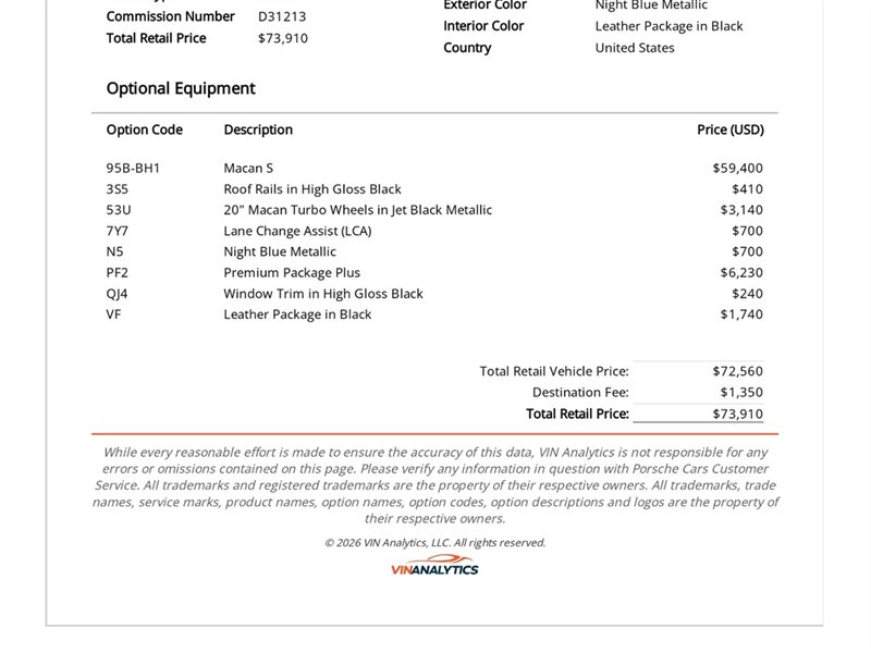 2020 Porsche Macan S  