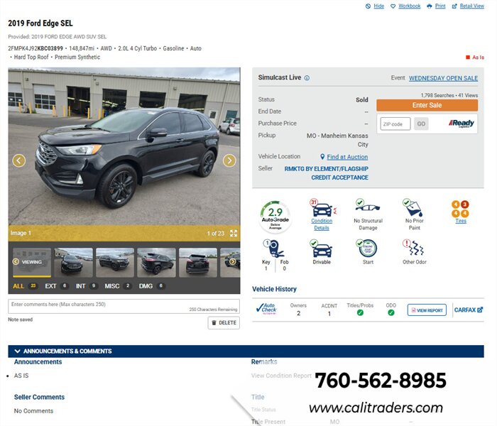2019 Ford Edge SEL  
