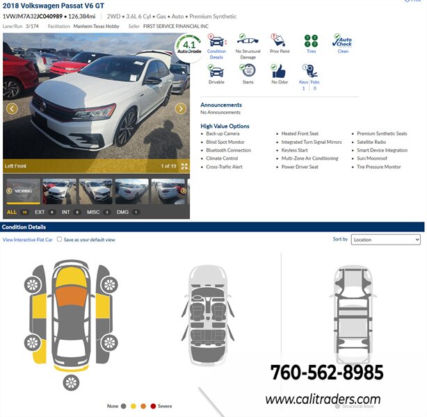 2018 Volkswagen Passat V6 GT   - Photo 1 - San Diego, CA 92154