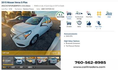 2015 Nissan Versa 1.6 S Plus   - Photo 1 - San Diego, CA 92154