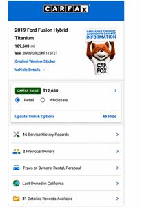 2019 Ford Fusion Hybrid Titanium   - Photo 3 - Orange, CA 92867