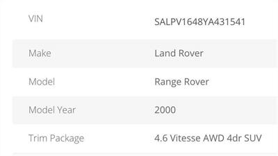 2000 Land Rover Range Rover G4 CHALLENGE  4.6 Vitesse - Photo 63 - Chino Hills, CA 91709