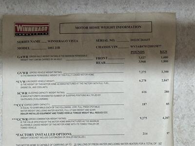 2002 Winnebago VISTA 21B Rialta   - Photo 64 - Chino Hills, CA 91709