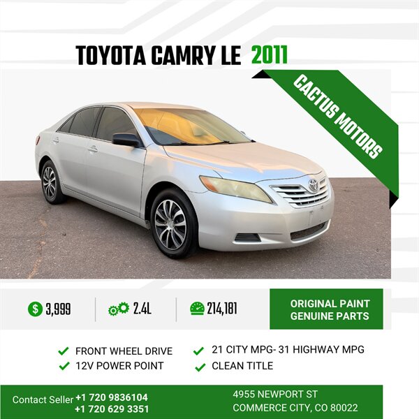 2007 Toyota Camry LE   - Photo 1 - Commerce City, CO 80022