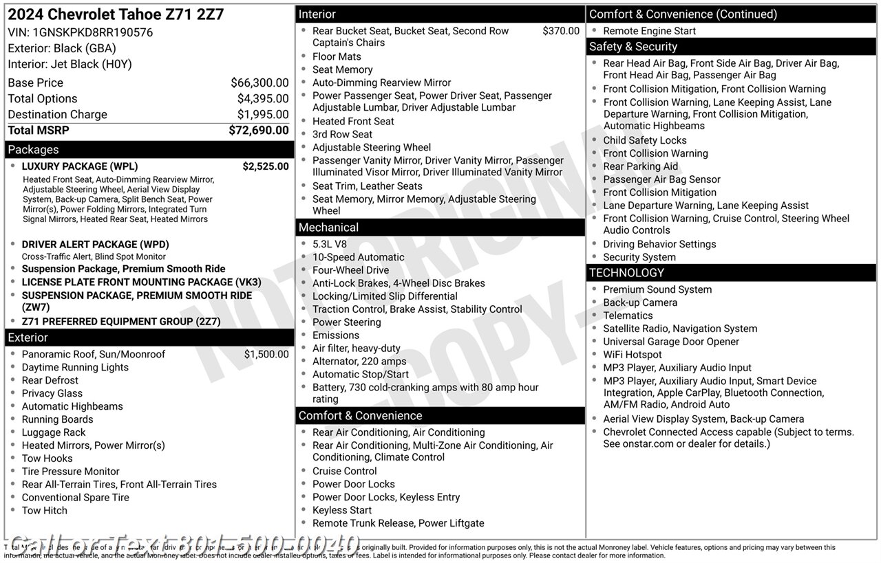 2024 Chevrolet Tahoe Z71   - Photo 9 - North Salt Lake, UT 84010