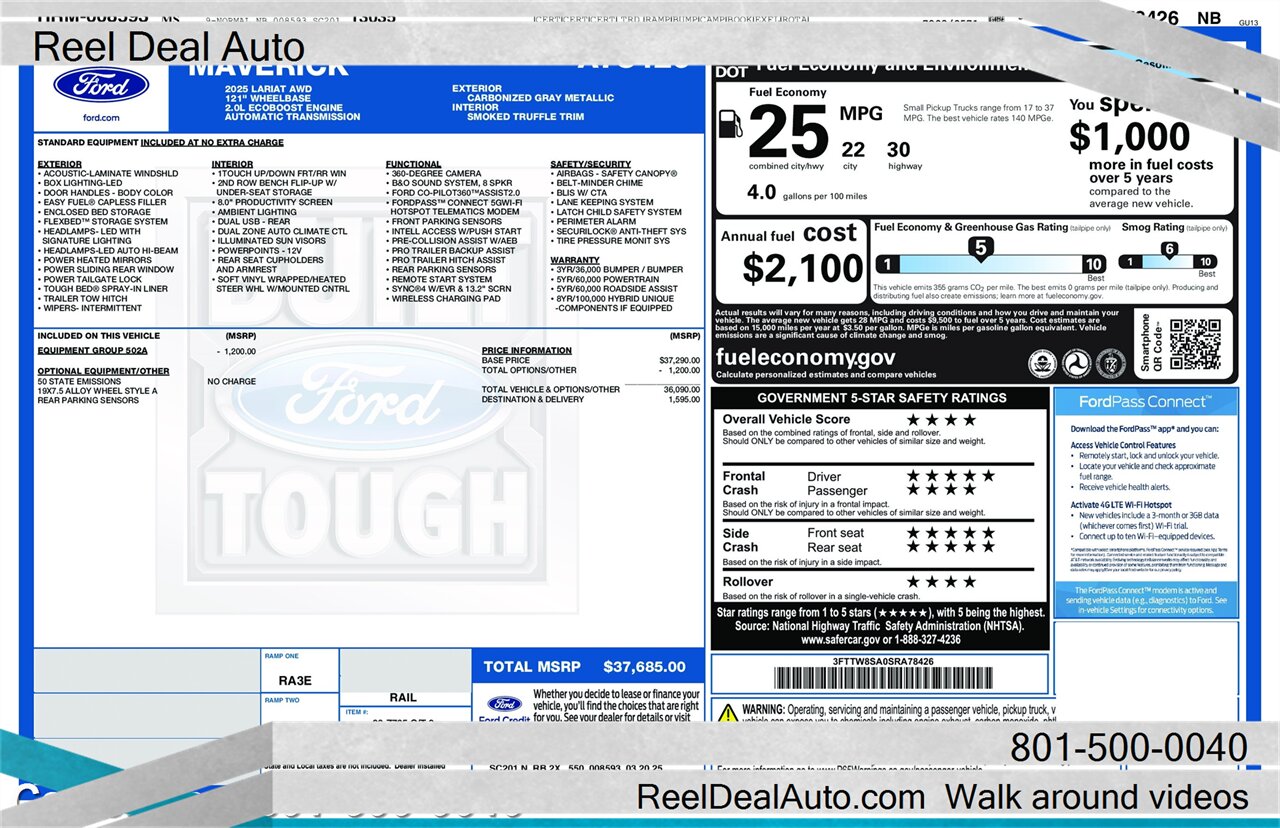 2025 Ford Maverick Lariat   - Photo 1 - North Salt Lake, UT 84010
