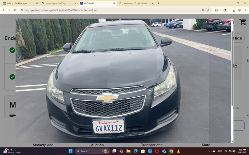 2012 Chevrolet Cruze LS  
