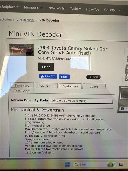 2004 Toyota Camry Solara SE V6 - Photo 13 - Dennisville, NJ 08214