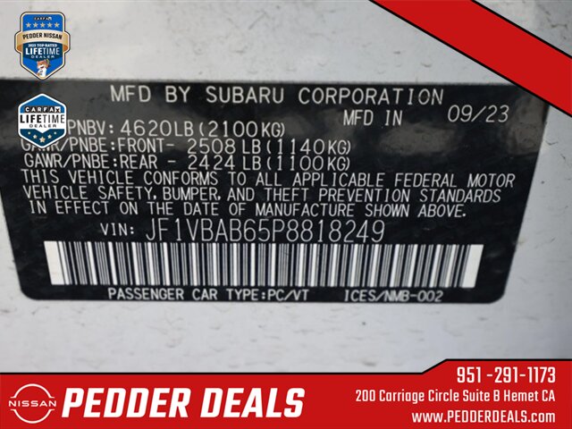 2023 Subaru WRX   - Photo 32 - Hemet, CA 92545