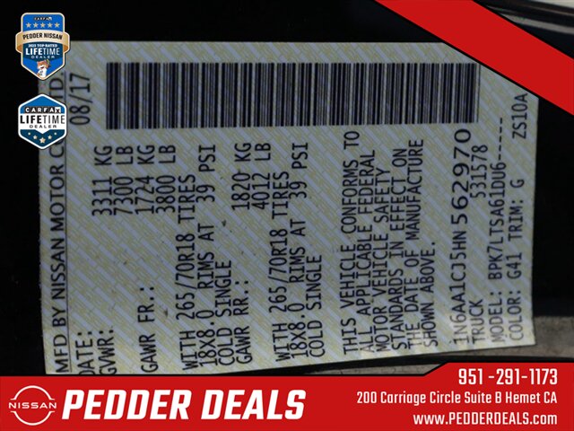 2017 Nissan Titan SV   - Photo 19 - Hemet, CA 92545