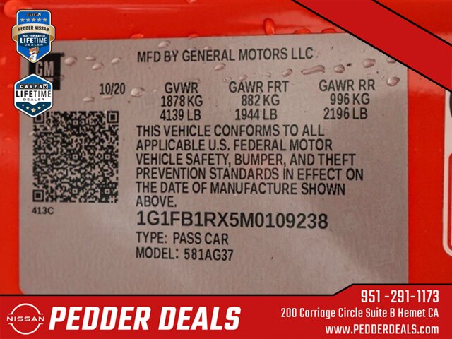 2021 Chevrolet Camaro 1LT   - Photo 29 - Hemet, CA 92545