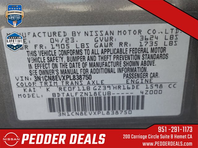 2023 Nissan Versa 1.6 SV   - Photo 31 - Hemet, CA 92545