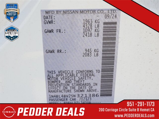 2025 Nissan Altima 2.5 S   - Photo 32 - Hemet, CA 92545